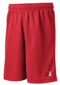 GA Gym Shorts, YOUTH Boys-RED (YST510)